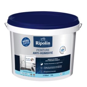 Peinture anti-humidité intérieur satin blanc Ripolin 10L