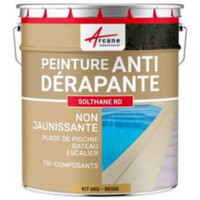 Peinture antidérapante pour sol extérieur - SOLTHANE RD Beige - RAL 1001 - 6 kg - ARCANE INDUSTRIES