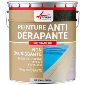 Peinture antidérapante pour sol extérieur - SOLTHANE RD Gris Telegris 4 - RAL 7047 - 30 kg - ARCANE INDUSTRIES