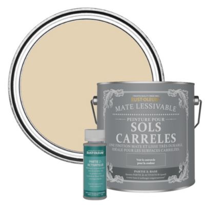 Peinture Beige Lessivable pour Sols Carrelés, Finition Mate - RUST-OLEUM - Sandhaven 2,5L