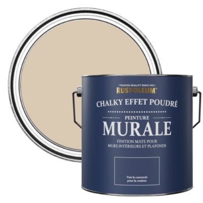 Peinture Beige pour Murs et Plafonds mat profond Chalky - RUST-OLEUM - Argile Chaude 2,5 L