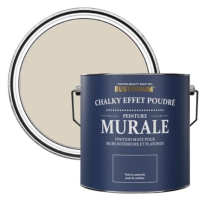 Peinture Beige pour Murs et Plafonds mat profond Chalky - RUST-OLEUM - Jute 2,5 L