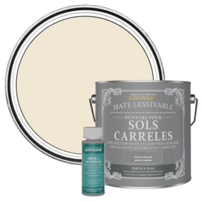 Peinture Beige pour Sols Carrelés Mate Lessivable - RUST-OLEUM - Calcaire 2,5 L