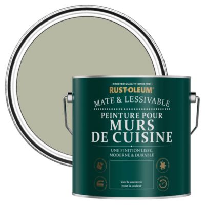 Peinture Beige Résistante aux projections et lessivable pour Murs de Cuisine, Mate - RUST-OLEUM - Grège 2,5 L