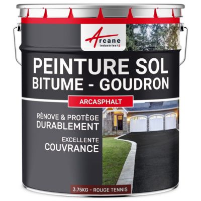 Peinture Bitume /Goudron /Enrobé - ARCASPHALT Rouge Tennis - 3.75 kg  (jusqu a 7.5 m² en 2 couches) - ARCANE INDUSTRIES