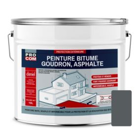 Peinture bitume, résine sol enrobé bitumeux, asphalte, goudron, macadam PROCOM-10 litres-Gris Basalte (RAL 7012)