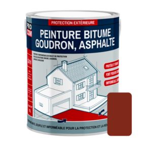 Peinture bitume, résine sol enrobé bitumeux, asphalte, goudron, macadam PROCOM-2.5 litres-Brun rouge (RAL 040 30 40)