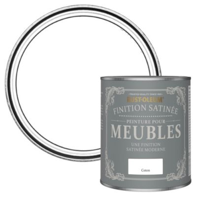 Peinture Blanche pour Meubles, Finition Satinée - RUST-OLEUM - Coton 750ml