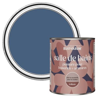 Peinture Bleue pour Boiseries de Salle de Bains, Brillante - RUST-OLEUM - Encre bleue 750ml