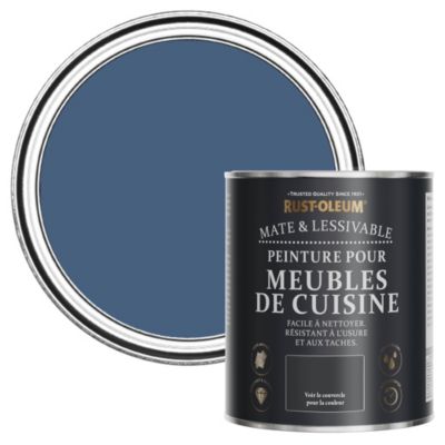 Peinture Bleue pour Meubles de Cuisine, Mat - RUST-OLEUM - Encre Bleue 750ml