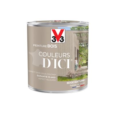 Peinture bois Couleurs d'ici beige nature Velours V33 0,5L