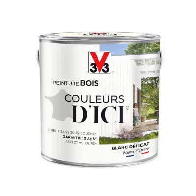 Peinture bois Couleurs d'ici blanc délicat Velours V33 2L