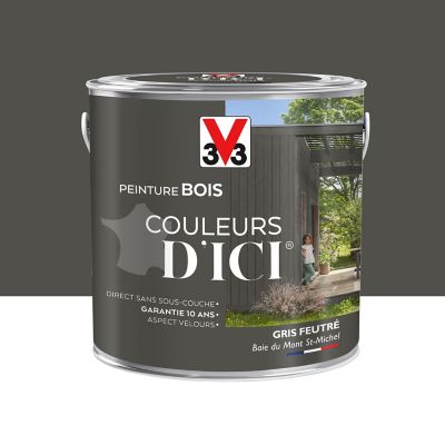 Peinture bois Couleurs d'ici gris feutré Velours V33 2L