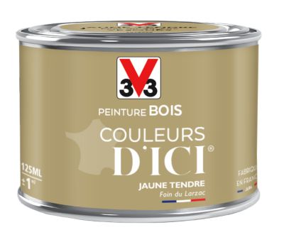 Peinture bois Couleurs d'ici jaune tendre Velours V33 0,125L