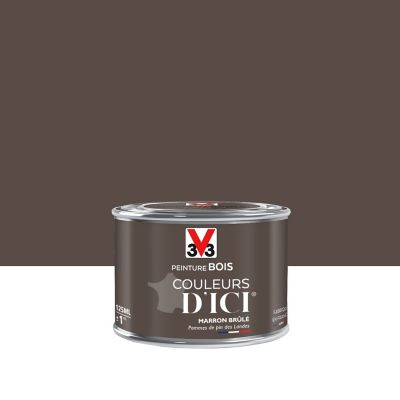Peinture bois Couleurs d'ici marron brûlé Velours V33 0,125L