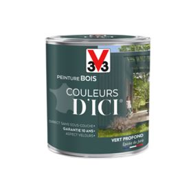 Peinture bois Couleurs d'ici vert profond Velours V33 0,5L