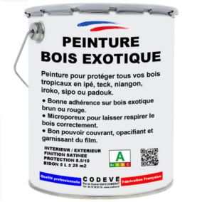Peinture Bois Exotique -  5 L   - Codeve Bois - RAL 3020 - Rouge signalisation