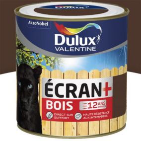 Peinture bois extérieur Ecran+ Bois Dulux Valentine satin brun normandie 0,5L