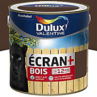 Peinture bois extérieur Ecran+ Bois Dulux Valentine satin brun normandie 2L