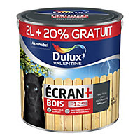 Peinture bois extérieur Ecran+ Bois Dulux Valentine satin gris anthracite 2L +20% gratuit