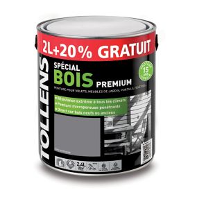 Peinture bois extérieur premium gris anthracite Tollens 2L + 20% gratuit