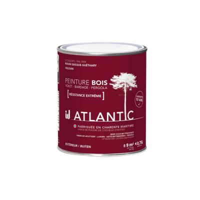 Peinture bois extérieurs - RAL 3004 Rouge basque Guéthary - 750ML - ATLANTIC