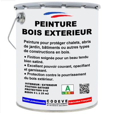 Peinture Bois Exterieur - 5 L   - Codeve Bois - RAL 5014 - Bleu pigeon