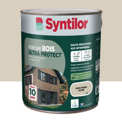 Peinture bois extérieur beige pierre satin Syntilor Ultra Protect 2.5 L
