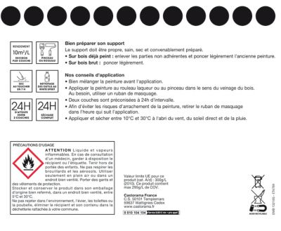 Peinture bois extérieur blanc satin 2.5 L