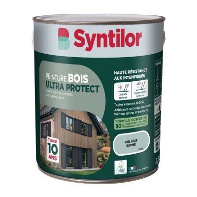 Peinture bois extérieur bleu ciel gris satin Syntilor Ultra Protect 2.5 L