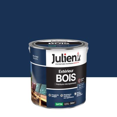 Peinture bois extérieur bleu cobalt satin Julien 2.5 L