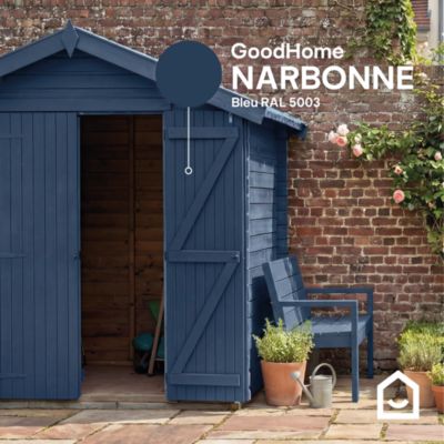Peinture bois extérieur bleu narbonne RAL 5003 satin GoodHome 2.5 L