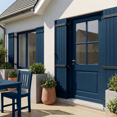 Peinture bois extérieur bleu narbonne RAL 5003 satin GoodHome 2.5 L