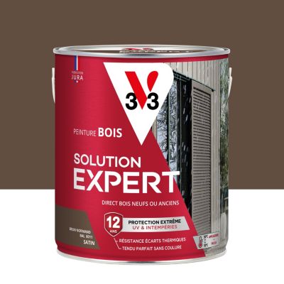 Peinture bois extérieur brun normand satin V33 Solution Expert 2.5 L