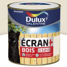 Peinture bois extérieur Ecran+ Bois Dulux Valentine satin blanc crème RAL 9001 0,5L