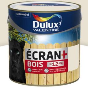 Peinture bois extérieur Ecran+ Bois Dulux Valentine satin blanc crème RAL 9001 2L