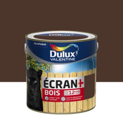 Peinture bois extérieur Ecran+ Bois Dulux Valentine satin brun normandie 2L