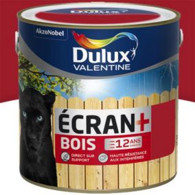 Peinture bois extérieur Ecran+ Bois Dulux Valentine satin géranium 2L