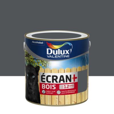 Peinture bois extérieur Ecran+ Bois Dulux Valentine satin gris foncé RAL 7015 2L
