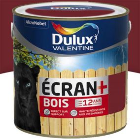Peinture bois extérieur Ecran+ Bois Dulux Valentine satin rouge basque RAL 3004 2L