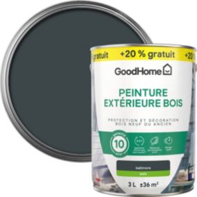 Peinture bois extérieur GoodHome Baltimore gris satin RAL 7016 2,5L + 20% gratuit