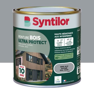 Peinture bois extérieur gris anthracite RAL 7016 satin Syntilor Ultra Protect 0.5 L