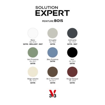 Peinture bois extérieur gris anthracite RAL 7016 satin V33 Solution Expert 2.5 L