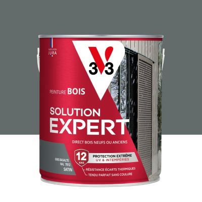 Peinture bois extérieur gris basalte satin V33 Solution Expert 2.5 L