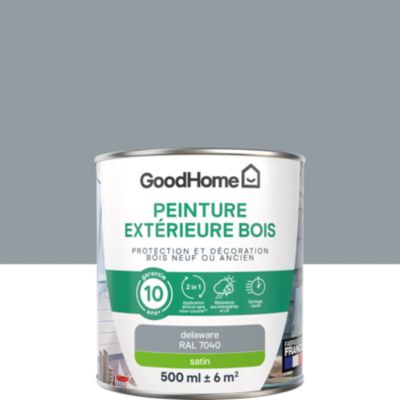 Peinture bois extérieur gris delaware RAL 7040 satin GoodHome 0.5 L