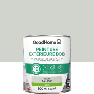 Peinture bois extérieur gris inuvik RAL 9002 satin GoodHome 0.5 L