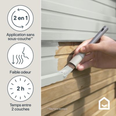 Peinture bois extérieur gris Inuvik RAL 9002 satin GoodHome 2.5 L