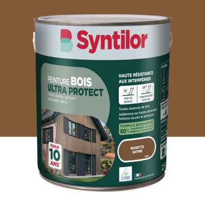 Peinture bois extérieur marron noisette satin Syntilor Ultra Protect 2.5 L