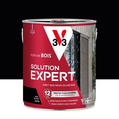Peinture bois extérieur noir satin V33 Solution Expert 2.5L