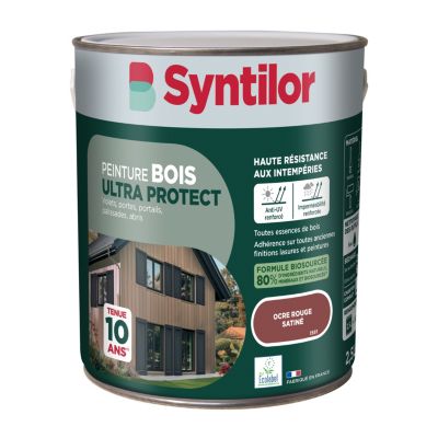 Peinture bois extérieur Ocre rouge satin Syntilor Ultra Protect 2.5L